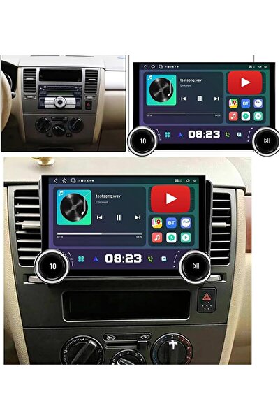 Carplayer شاشة أندرويد لسيارة نيسان تيدا موديل 2004-2013 مع مقبضين، تدعم كارب...
