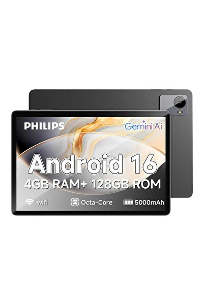 Philips 10 inch 4G Tablet (2025), 4 GB RAM, 128 GB Storage, Grey, T7305L
