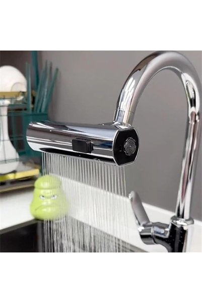 GENERAL Kitchen Faucet Aerator, 3-in-1 Waterfall Kitchen Faucet, 360 Degree Rotatable Faucet Sprayer Head, Replacement for Faucet Head