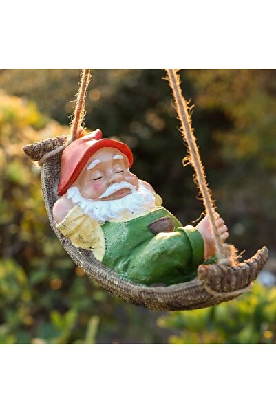 jaffiust Gaffoost Green Garden Gnome Statues for Yard Art, Resin Hanging Deco...