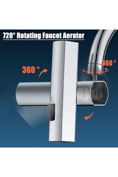 GENERAL Kitchen Faucet Aerator, 3-in-1 Waterfall Kitchen Faucet, 360 Degree Rotatable Faucet Sprayer Head, Replacement for Faucet Head