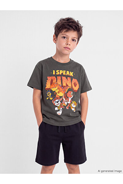 LC Waikiki Nevavm Oval Collar Paw Patrol Printed Boys' T-Shirt with a Difference