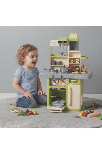 Generic Brand مطبخ ألعاب أخضر متعدد الوظائف Multifunction Green Play Kitchen