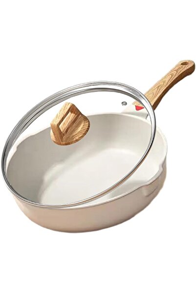 GENERAL Faoou 30cm Non-Stick Iron Skillet with Lid, Honeycomb Frying Pan with...