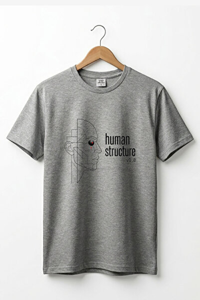 The Baski Human Structure Minimalist Graphic Printed 100% Cotton Crew Neck Ba...