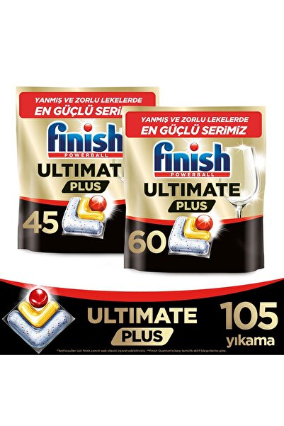 Finish Ultimate Plus Bulaşık Makinesi Deterjanı Kapsül Tablet Limon 105 Adet ...