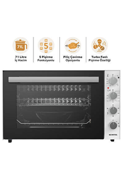 KUMTEL Piliç Çevirmeli 71 Litre Midi Fırın LX-9645 Beyaz