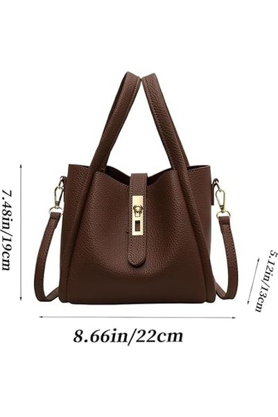 GENERAL Lillemoon Classic Design Women's Bucket Bag Pu Leather Fashionable Tote for Work Shopping Travel