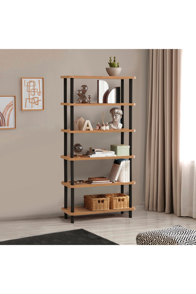 Uvi Collection DORA GALA 6 RAFLI KİTAPLIK ATLANTİK SİYAH 80X28