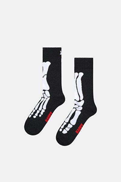 Happy Socks - Black Bone Patterned Cotton Socks