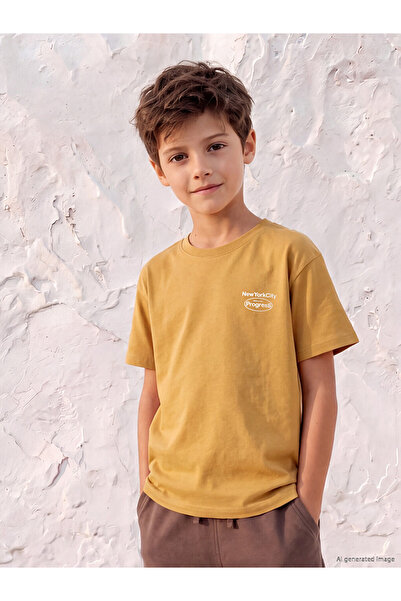 LC Waikiki Crew Neck NYC Printed Boys' T-Shirt