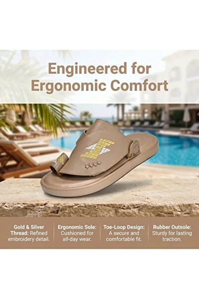 Chyfly Men's Ready-To-Wear Beach Slippers - Italian Design, Soft Sole, Non-Sl...