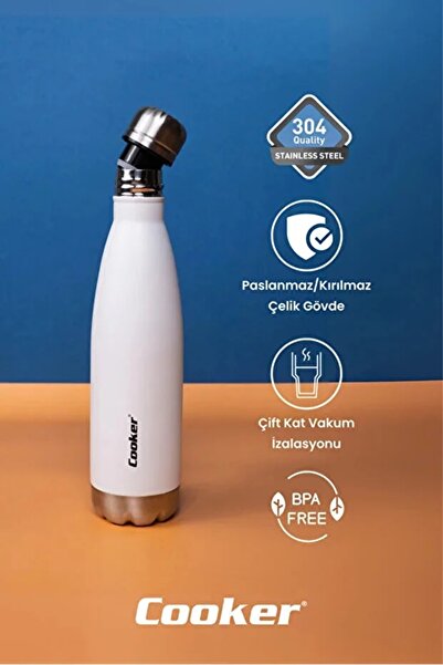 Elista 500 ML Paslanmaz Çelik Çift Kat Termos Çay Kahve Piknik Kamp Outdoor Ofis Otel Kafe Okul