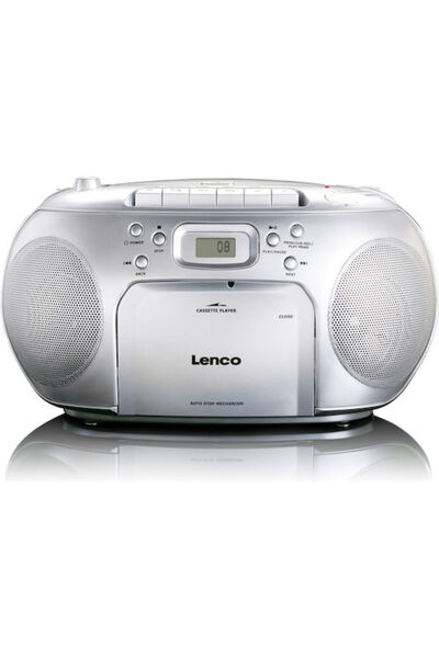 Lenco SCD-420 Φορητό Σύστημα Ήχου με CD, Κασετόφωνο και Ραδιόφωνο, Ασημί. Κωδ...