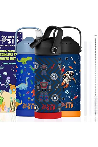 GENERAL Oshenike Boys Water Bottle Stainless Steel 550ml 18oz Double Wall Vac...