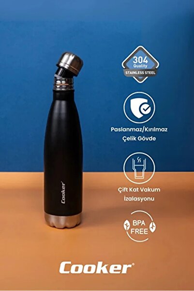 Elista 500 ML Paslanmaz Çelik Çift Kat Termos Çay Kahve Piknik Kamp Outdoor Ofis Otel Kafe Okul