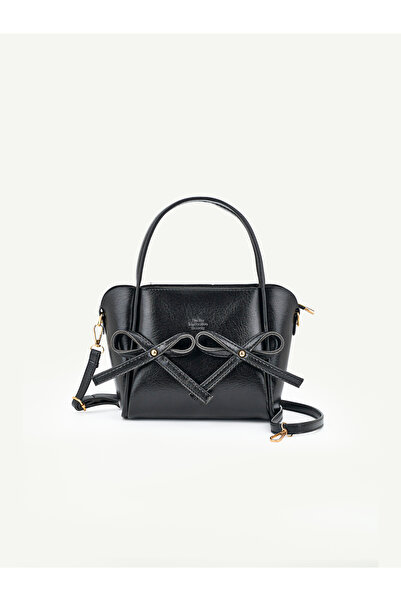 SHAKA Black Shk342 Faux Leather, Zippered, Bow Detail, Long Strap, Hand, Arm ...