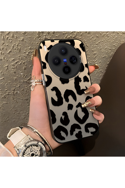 CHICASELUX غطاء هاتف من السيليكون متوافق مع Vivo X300، مطبوع عليه نقش الفهد ا...