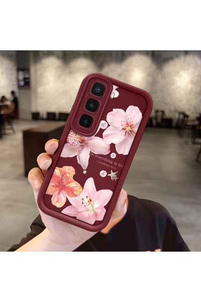 Hontinga Tecno Spark 40 Pro Plus Uyumlu kılıf kamera koruyucu çiçekli kılıf B...
