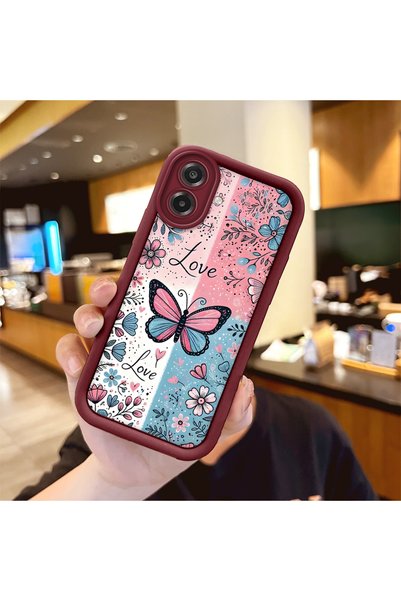 Hontinga Samsung Galaxy A07 Compatible Case Camera Protector Stitch Pattern B...