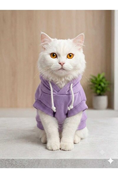 Generic Brand Pet Hoodie - Purple Quilted Sweatshirt for Cats and Small Dogs ...