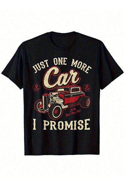 2BIR Vintage Graphic T-Shirt - "Just One More Car I Promise" Design, 100% Cot...