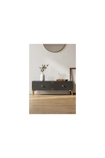 Vivense ALFA TV SEHPASI ANTRASİT GOLD 120 CM TSA1297AG