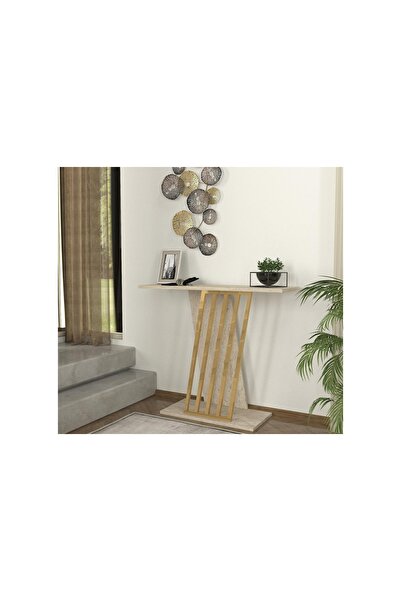 Vivense GRAVİTY TRAVERTEN DESENLİ GOLD METAL DRESUAR