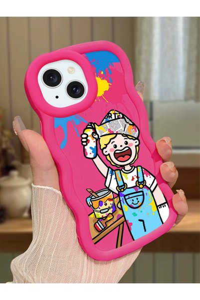 Hontinga iPhone 13 Compatible Case Camera Protector Red Silicone Lover Couple...
