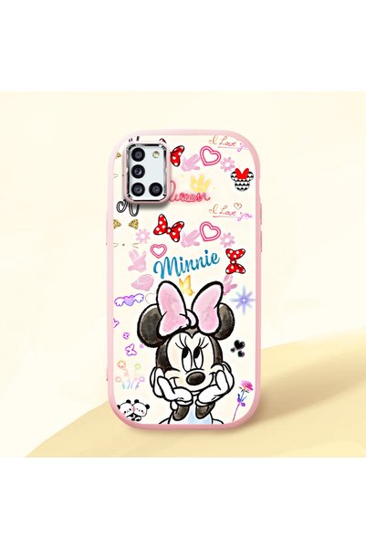 Hontinga Samsung Galaxy A31 Compatible Case Camera Protective Pink Minnie Pat...