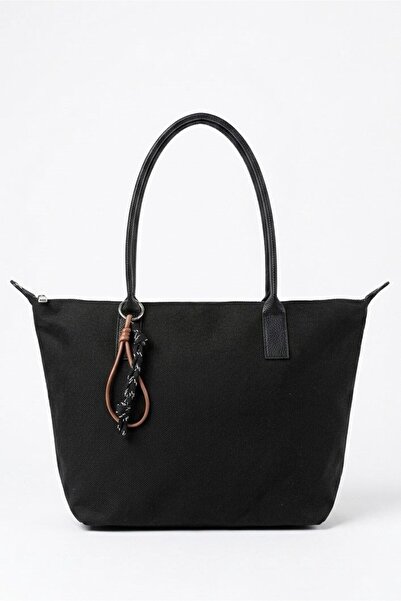 Raneel Kazançlı Alışveriş Large Size Hand and Shoulder Bag with Linen Keychai...