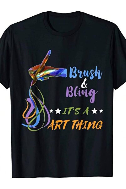 25W Teacher Brush And Bling Painter Artist Art Lover T-Shirt For Men Women