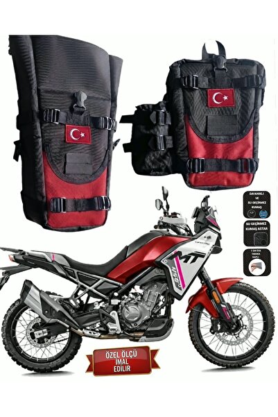 SEVBAGS MOTOSİKLET ÖN KORUMA DEMİRİ ÇANTALARI EVALI KIRMIZI