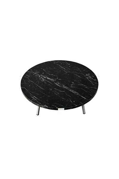 Vivense ALESTA SİYAH DESENLİ KATLANABİLİR YER SOFRASI, 80 CM ÇAP, 21 CM YÜKSE...