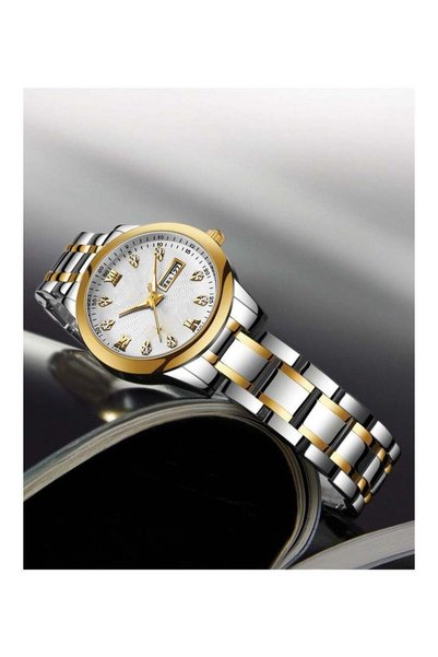 Gonice Men's Wrist Watch Women's Waterproof Luxury Watches Couple Pair Fashion Stainless Steel Pair Watches 2pcs