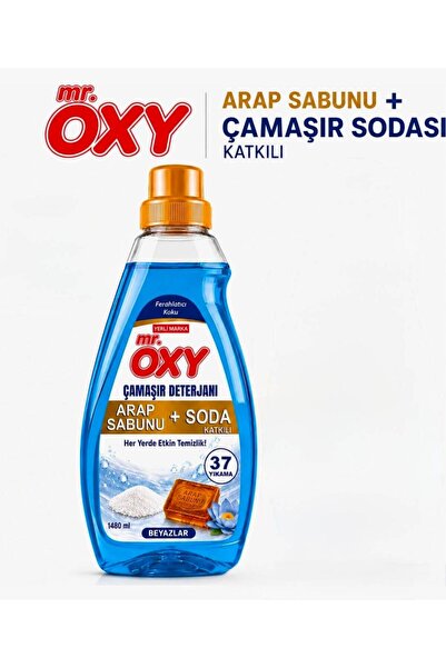 MR.OXY Mr Oxy Sıvı Çamaşır Deterjanı Arap Sabunu+Soda Katkılı 1480 ML Beyazla...