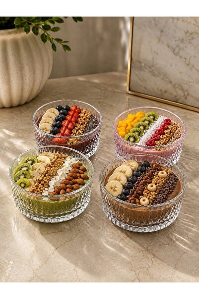 Raneel Kazançlı Alışveriş 4-Piece Wide Bowl Crystal Glass Bowl