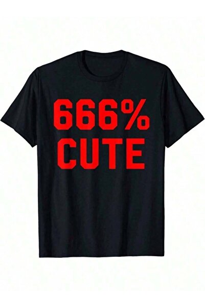 2BIR 666% Cute Black T-Shirt, Both Men Women 100% Pure Cotton 220 Grams The P...