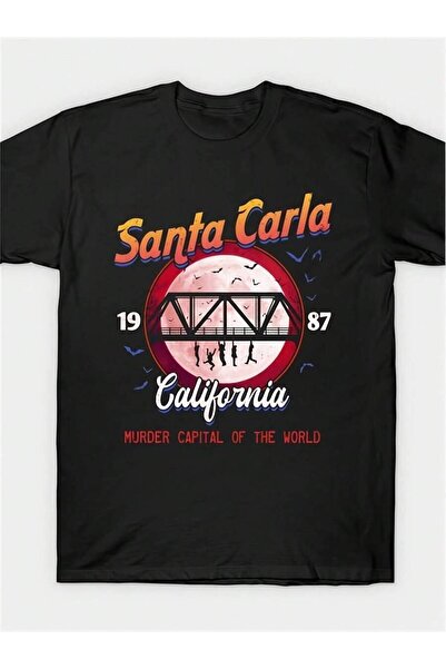 2BIR Santa Carla-Shirt Printed Black New Cotton Birthday Party Daily Commutin...