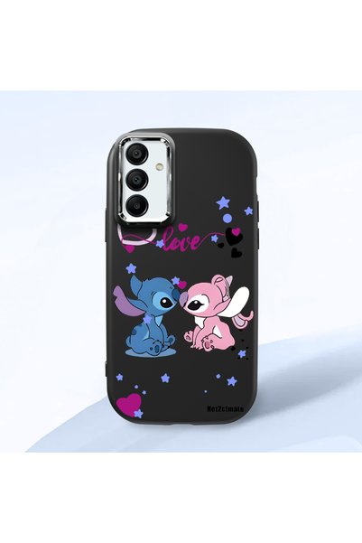 Hontinga Samsung Galaxy A15 Compatible Case Camera Protective Black Stitch Pa...