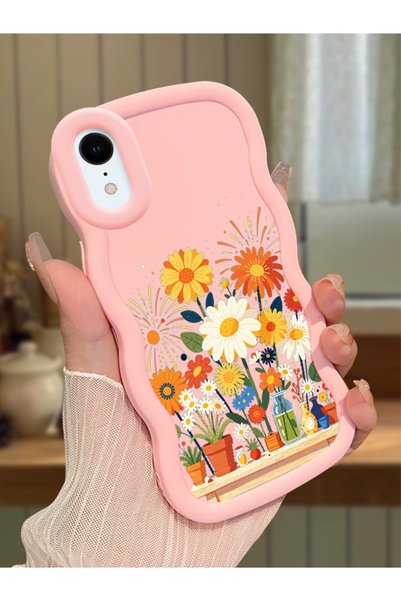 Hontinga iPhone Xr Compatible Case Camera Protector Pink Silicone Lover Coupl...