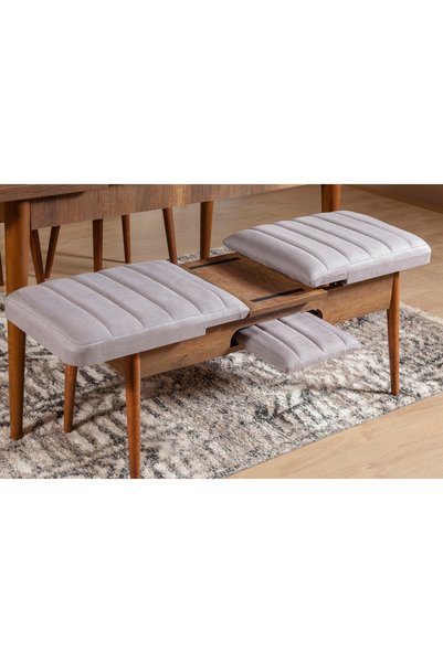Vivense SEMBOL AÇILIR BENCH, CEVİZ SOHO GRİ