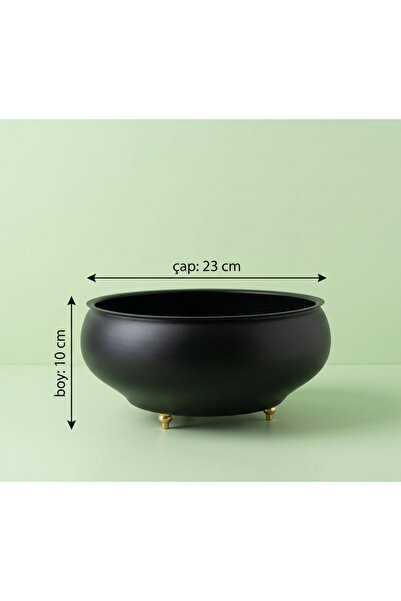 Generic Brand Vazo Dekor Black Metal Vase Gold Footed Ufo Flower Pot Gondola ...