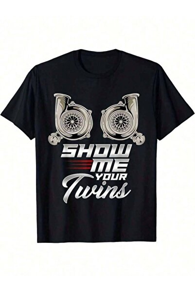 k222 تي شيرت رجالي بتصميم Funny Racing Show Your Twins TTs -% 180gsm بأكمام ق...