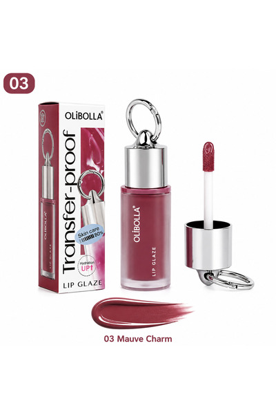 OLİBOLLA Lip Glaze – Gloss Hidratant Transfer-Proof cu Breloc, Efect Lucios