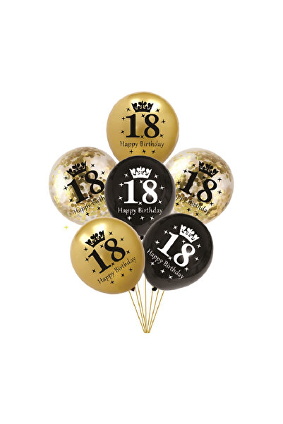 Mirific Party Set de 6 baloane de petrecere din latex, auriu, alb, negru, cu ...