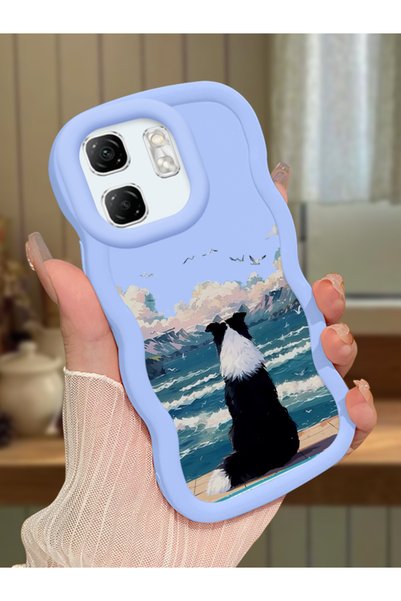 Hontinga Infinix Hot 50I Compatible Case Camera Protector Blue Silicone Coupl...
