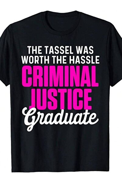 25W Men's Oversized Black Graduate T-Shirt 100% Cotton S-5XL (XXXL) With Pink...