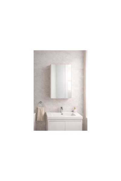 Vivense ALESTA TEK KAPAKLI ÜST AYNALI ÜLAVABO BANYO DOLABI, 2 BÖLMELİ