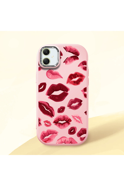 Hontinga Samsung Galaxy A05 Compatible Case Camera Protective Pink Kiss Patte...
